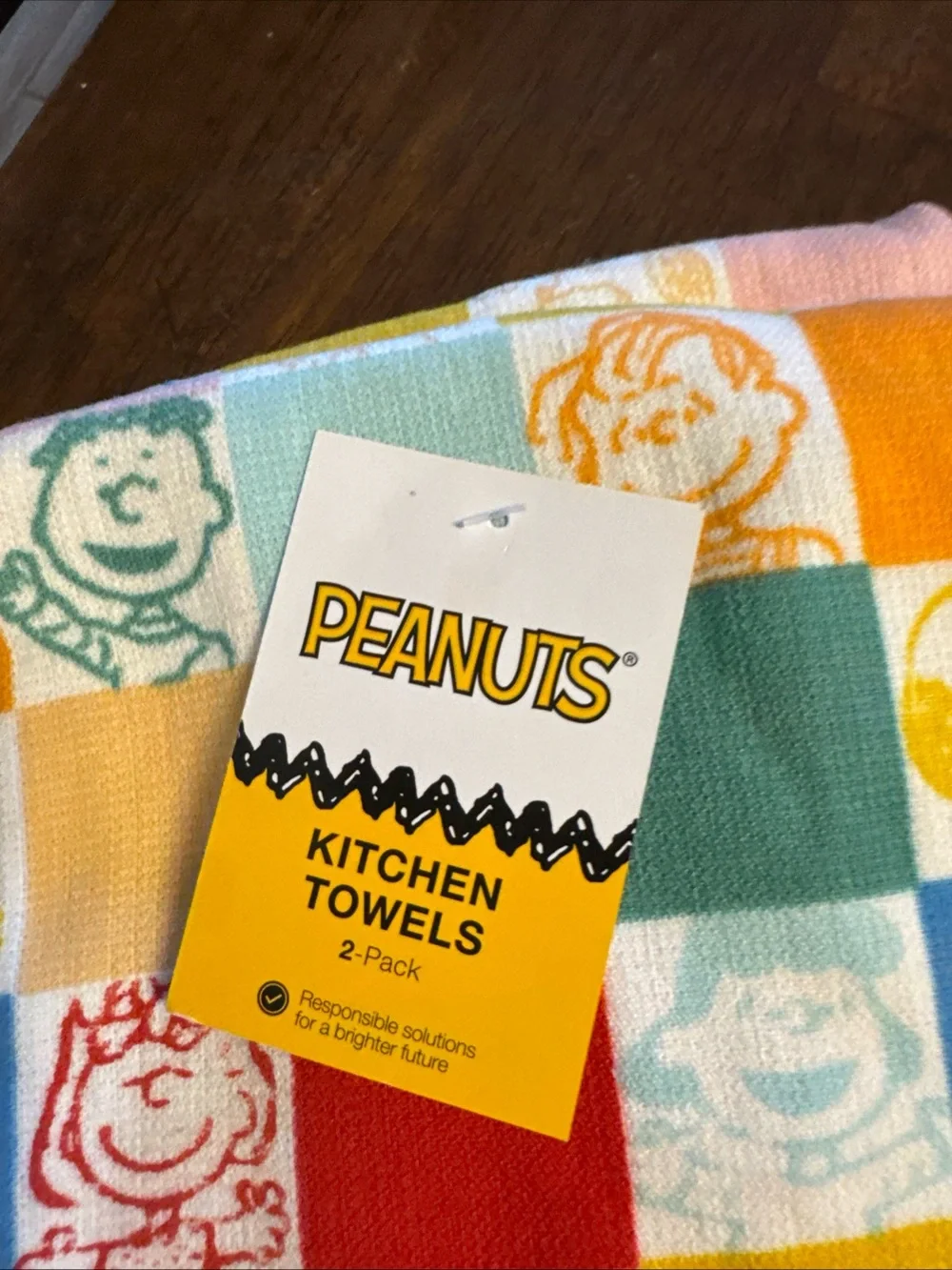 Peanuts snoopy Multicolor Checkered Kitchen Towel